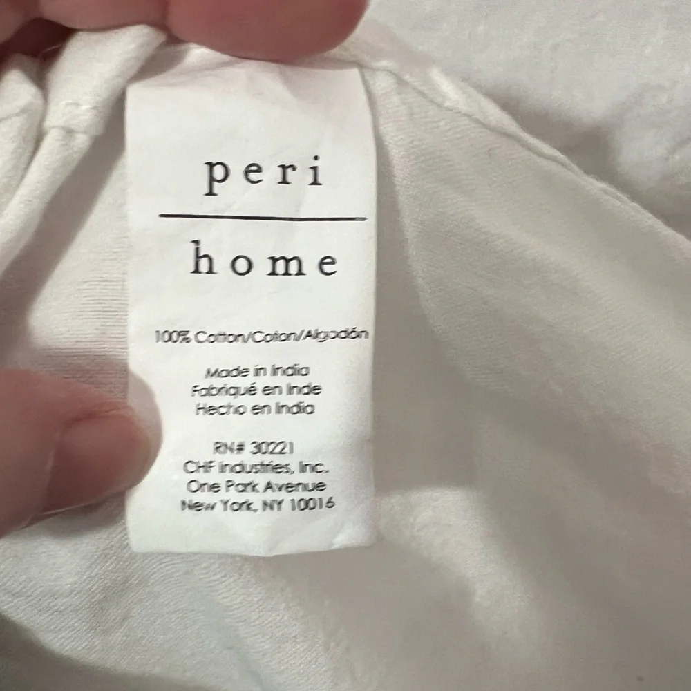 Peri Home Panama Stripe Cotton Shower Curtain with Large Tassels